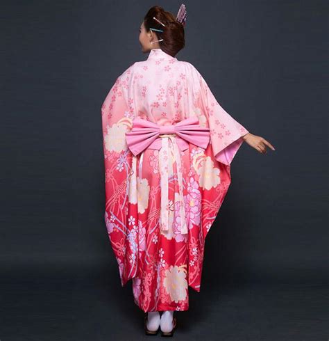 japanese kimono high quality design pink with obi asia emarket
