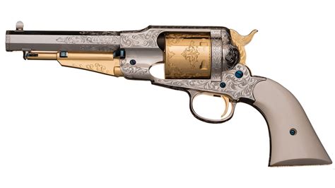 engraved uberti replica remington model  conversion revolver rock island auction