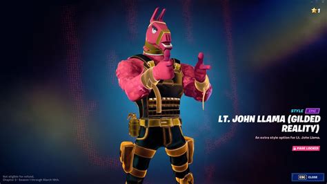 How To Unlock Lt Jhon Llama Gilded Reality Super Style Fortnite