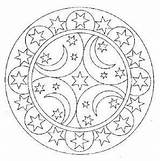 Mandala Coloring Pages Moon Star Sun Kids Celestial Space Pagan Preschoolactivities Printable Kleurplaten Mandalas Adult Sheets Stars Colorier Nuit Wiccan sketch template