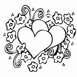 Coloring Hearts Pages Print Pdf sketch template