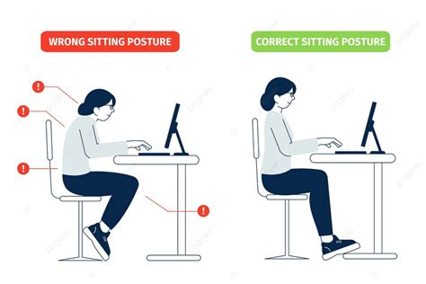 correct sitting posture vector design images correct sitting position