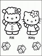 Kitty Hello Coloring Friends Pages Popular sketch template