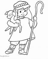 Coloring Pages Christmas Shepherd Boy Christian Printing Help sketch template