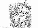 Lego Coloring Pages Princess Unikitty Kids Printable sketch template