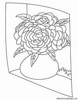 Vase Peony Coloring Pages sketch template