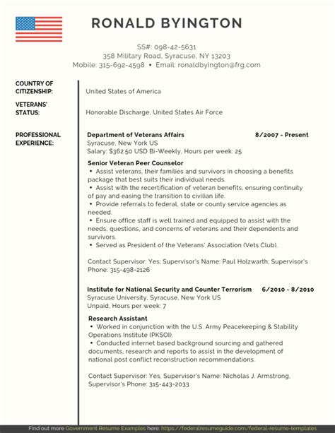 veteran federal resume samples  word federal resume guide