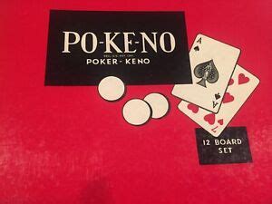 vintage  pokeno board game full set  boards red chips bingo