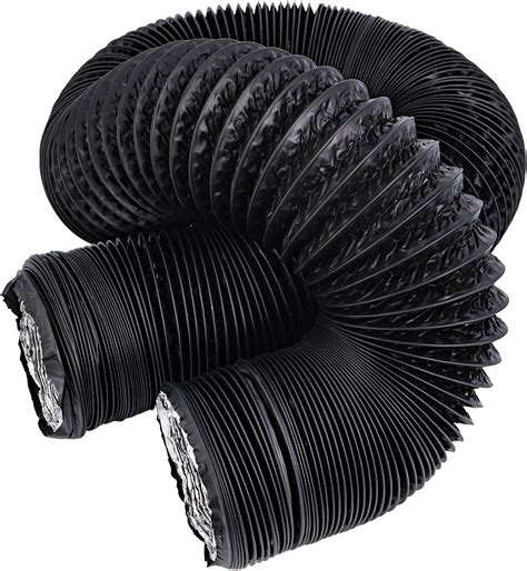 honguan   air duct  ft long black flexible ducting hvac ventilation air hose  grow