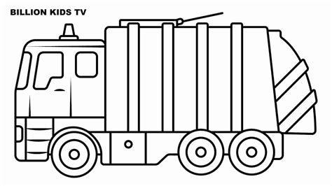 simple garbage truck coloring page kidsworksheetfun