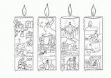 Advent Coloring Pages Candles Wreath Christmas Calendar Candle Colouring Kids Epiphany Drawing Sheet Color Catholic Activity Printable Church Print Sheets sketch template