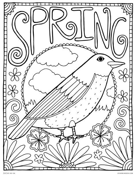 spring printable color pages