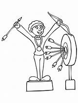 Coloring Pages Archer Archery Winning sketch template