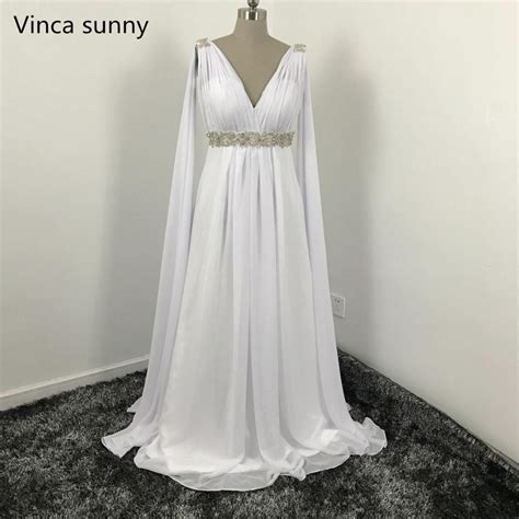 greek style wedding dresses with watteau train 2018 v neck