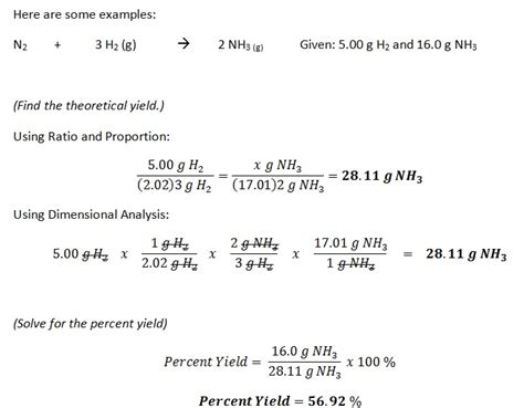 percentage yield    chemistry