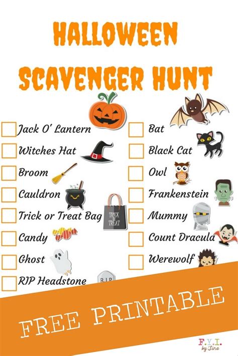 halloween scavenger hunt  printable therusticwillow