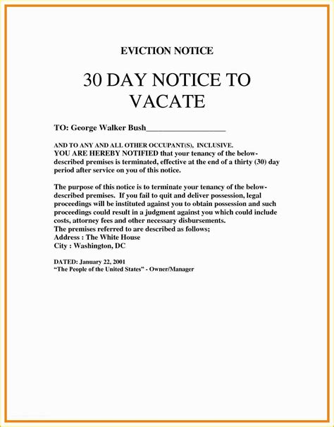 eviction notice template california   day eviction notice