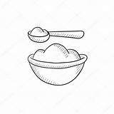Bowl Drawing Spoon Baby Meal Sketch Line Mixing Icon Vector Getdrawings Isolated Drawn Hand Background sketch template