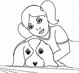 Girl Dog Perro Abrazando Hugging Su Coloring Niña Her Little Con Colorear Nina Dibujos Pintar Pages Coloringcrew Colouring sketch template