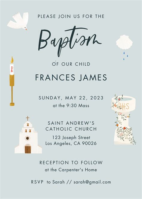 baptism editable invitation    heart