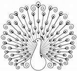 Peacock Coloring Pages Printable Kids Symmetrical sketch template