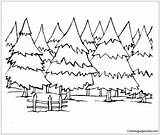 Winter Pages Coloring Color Landscapes Forest sketch template