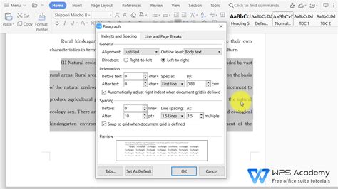 adjust  spacing  wps writer wps office quick tutorials