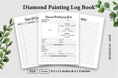 diamond painting log book graphic  kdp mega store creative fabrica