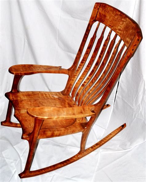 figured cherry  walnut accent rocking chair