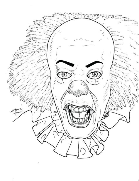 creepy clown coloring pages  getcoloringscom  printable