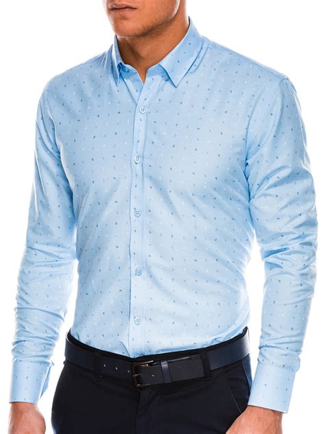 mens shirt  long sleeves  light bluenavy modone wholesale