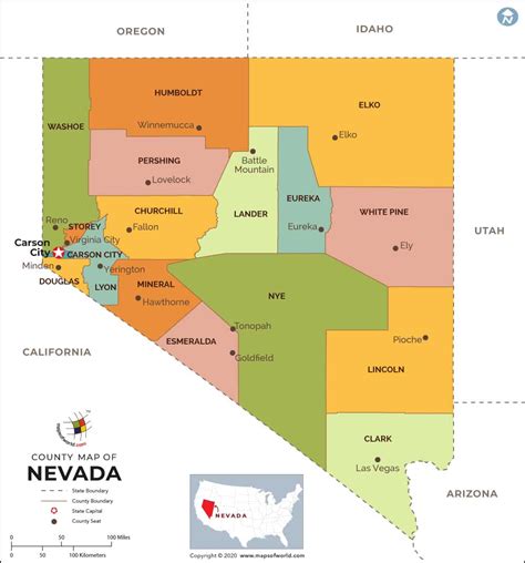 Nevada County Map Nevada Counties Map Nevada Counties