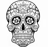 Skull Sugar Coloring Pages Mexican Scary Drawing Adult Print Adults Skulls Color Beautiful Caveira Para Printable Getcolorings Amp Getdrawings Half sketch template