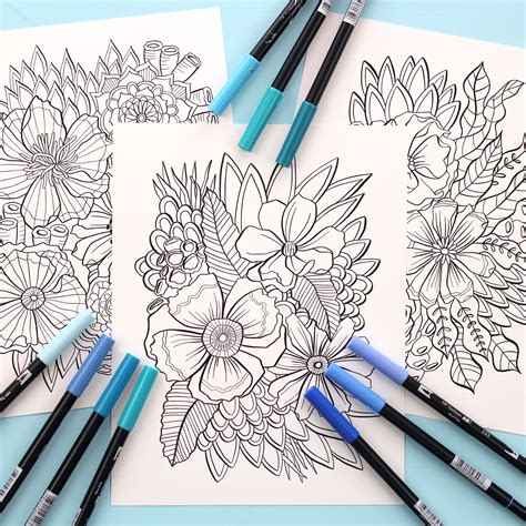 coloring pages  makewells tombow usa blog