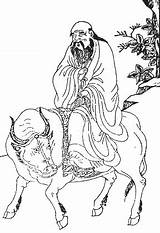 Lao Tzu Tao Chinese Ching Te Laozi Taoism China His Ox Dao Christian History Edu Buffalo Jing Ancient Taoist Uidaho sketch template