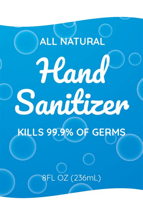 printable hand sanitizer label template