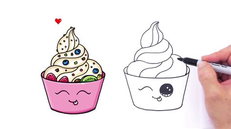 draw  cute frozen yogurt