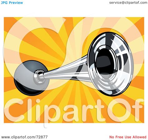 royalty free rf clipart illustration of a silver horn