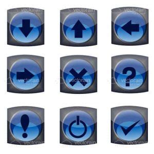 blue button set vectorjunky  vectors icons logos