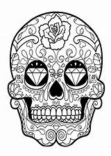 Muertos Dia Coloring Los El Skull Pages Dead Adults Mandala Día Coloriage Halloween Imprimer Colorier Color Printable Justcolor La Book sketch template