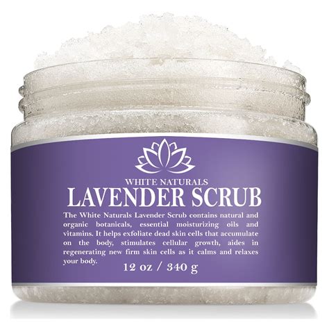 lavender scrub  white naturals gentle exfoliating body scrub