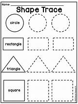 Preschool Shapes Worksheets Worksheet Tracing Children Kindergarten Shape Preschoolers Learning April sketch template