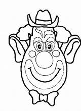 Clown Head Coloring sketch template