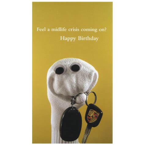 quiplip midlife crisis birthday card greeting card from the sock ems collection