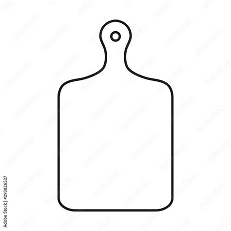cutting board icon outline  white background linear icon kitchen
