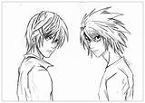 Coloriage Yagami Misa Amane Ryuk Colorier Coloriages sketch template