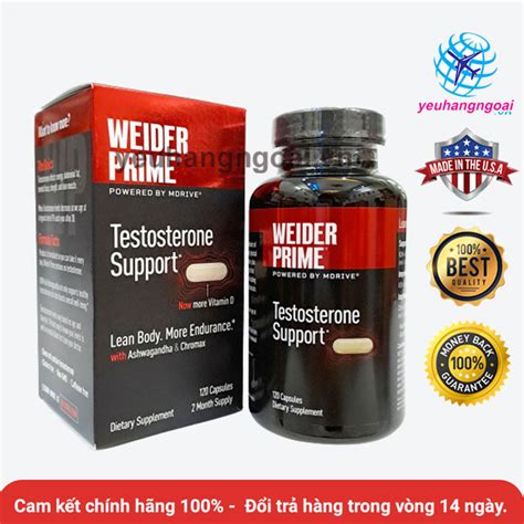Weider Prime Healthy Testosterone For Men 120 Viên Từ Mỹ Viên Uống Tăng
