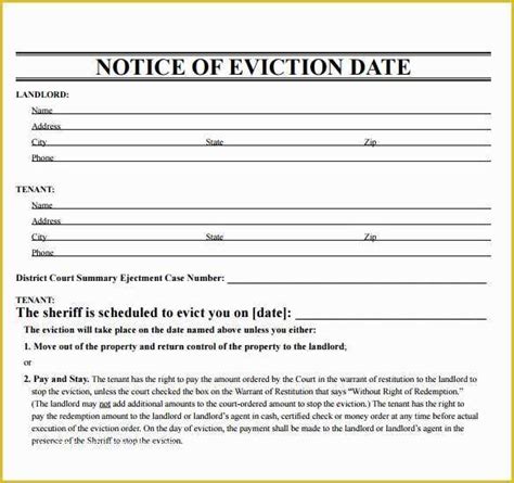 printable eviction notice template   print  eviction