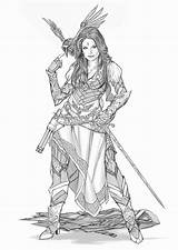 Bard Sketch Coloring Pages Template Female Pirate Characters sketch template