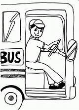 Driver Bus School Coloring Clipart sketch template